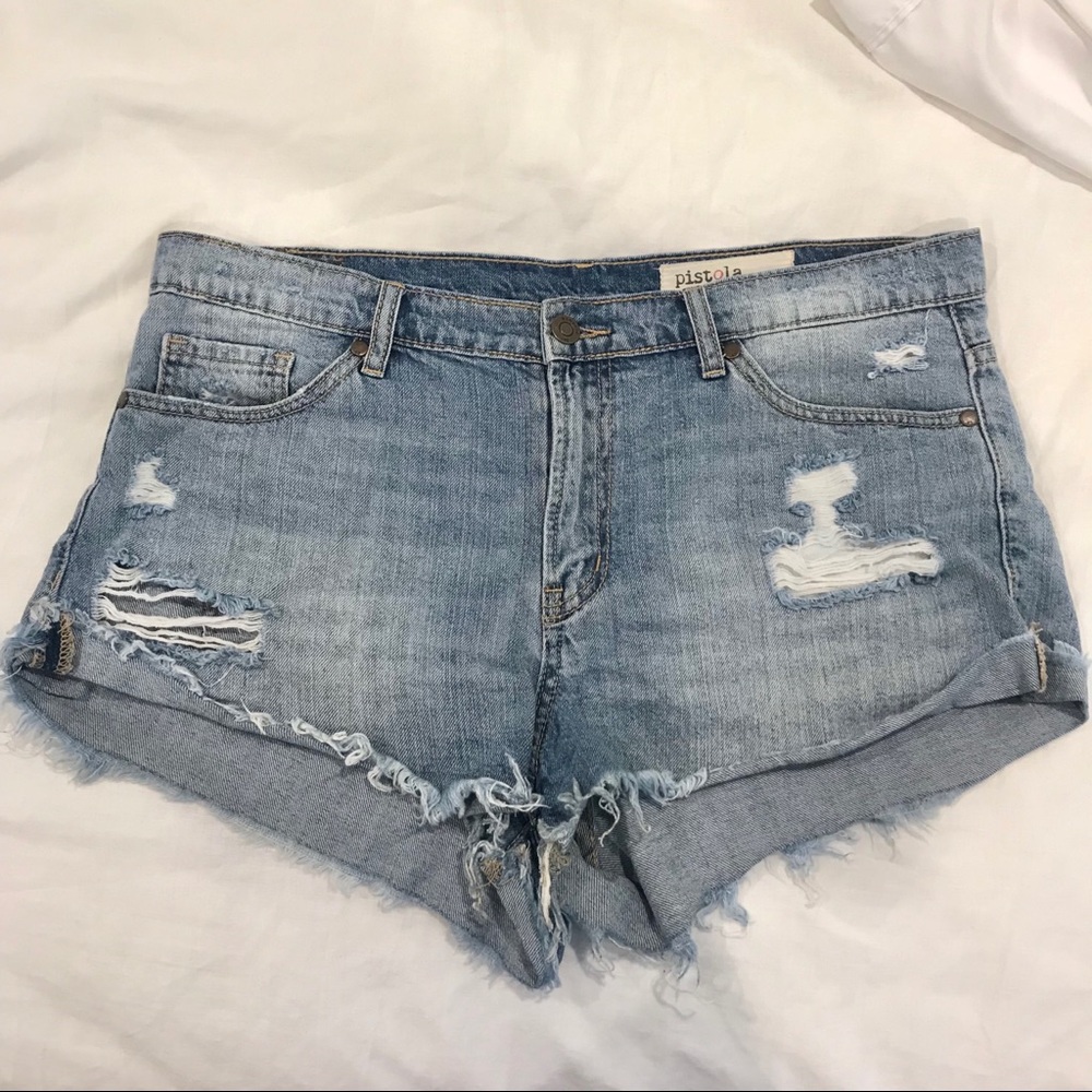 Boutique Distressed Denim Shorts